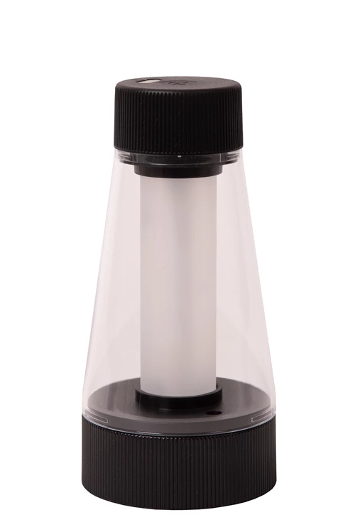 Lucide LORALI - Rechargeable Table lamp Indoor/Outdoor - Battery pack - Ø 7,7 cm - LED Dim. - 1x1,2W 2600K/3000K - IP44 - Black - turned off